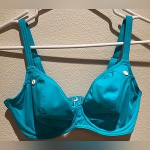 Turquoise Freya underwire bikini top (matches Athleta bottoms) size 32 E